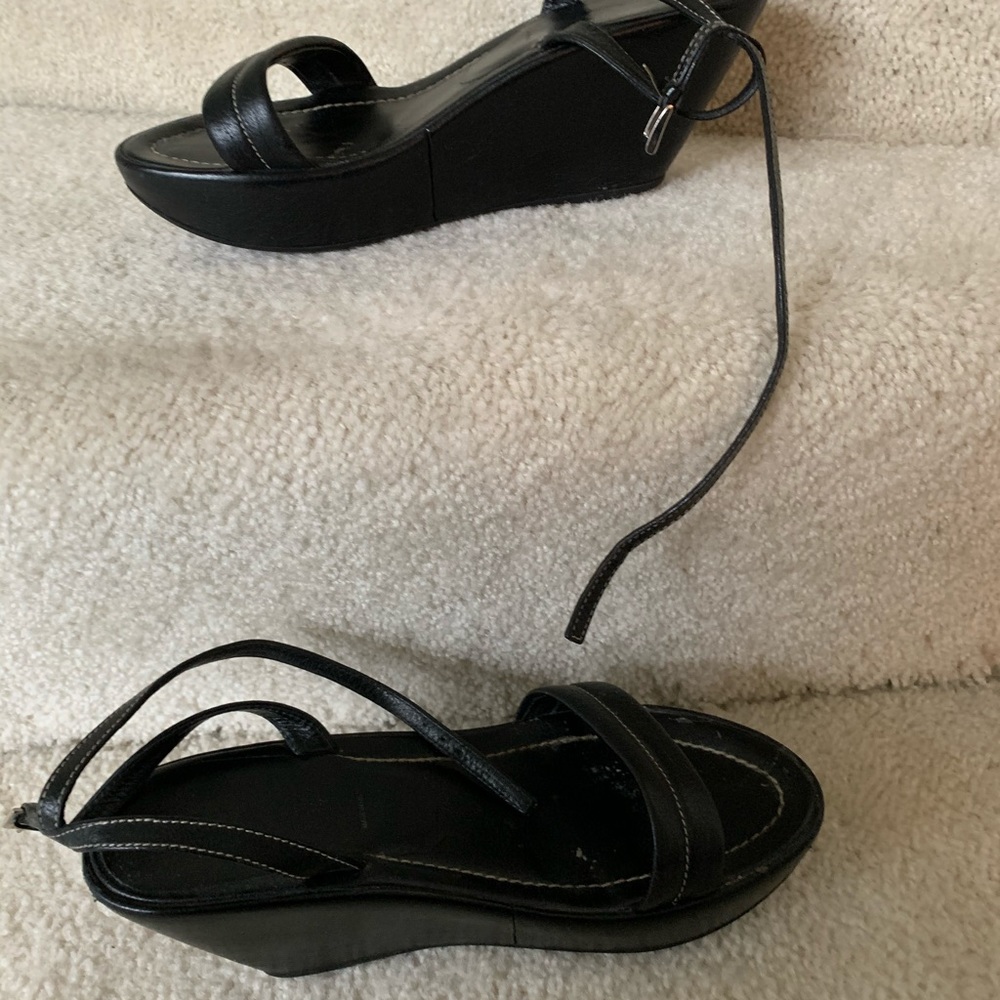 PRADA Black Wedge Sandals - Picture 4 of 10
